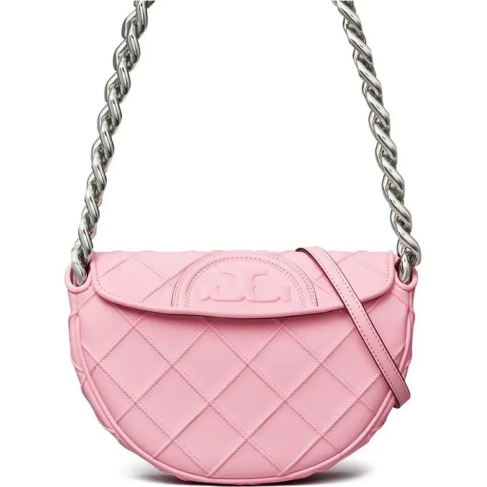 Tory Burch mini Fleming Soft Grain Crescent shoulder bag - Picture 1 of 16